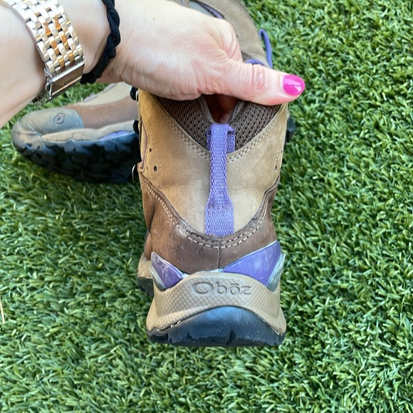 Oboz Wind River III Waterproof Hiking Trail Boot Brown Purple lightly used - Picture 4 of 11